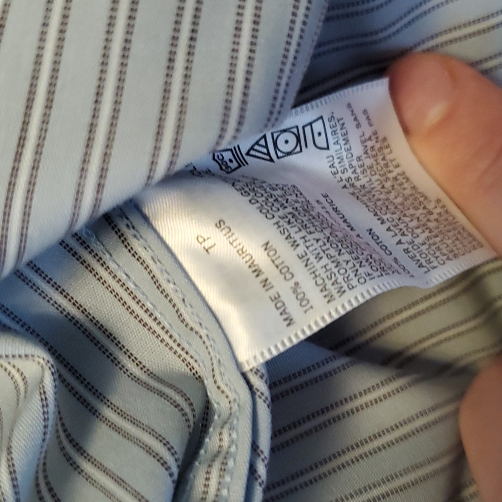 NWT! Nautica classic fit striped long sleeve dress shirt - Picture 8 of 13